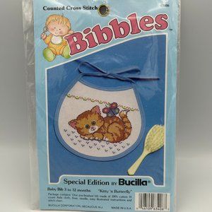 Bucilla 63406 Kitty 'n Butterfly Counted Cross Stitch Kit Special Edition USA